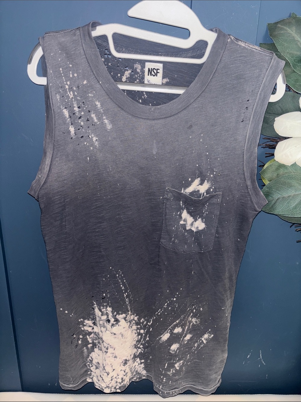 NSF Gray Distressed Bleached/Paint-Splatter‎ Pocket Tank